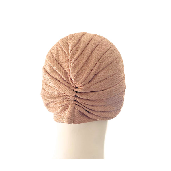 Diamond Knot Fabric Turban Hat Nude ONE SIZE - New