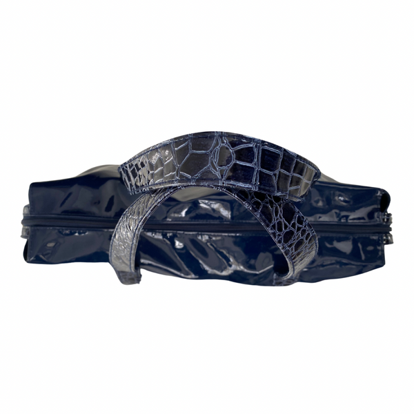 Estée Lauder Patent Weekend Bag Navy - Preloved
