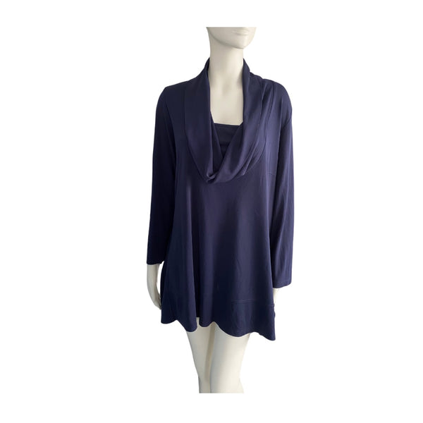 Cowl Neck Tunic Navy SIZE 20 - Preloved