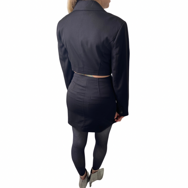 H&M Cutout Blazer Dress Black SIZE XS - Preloved