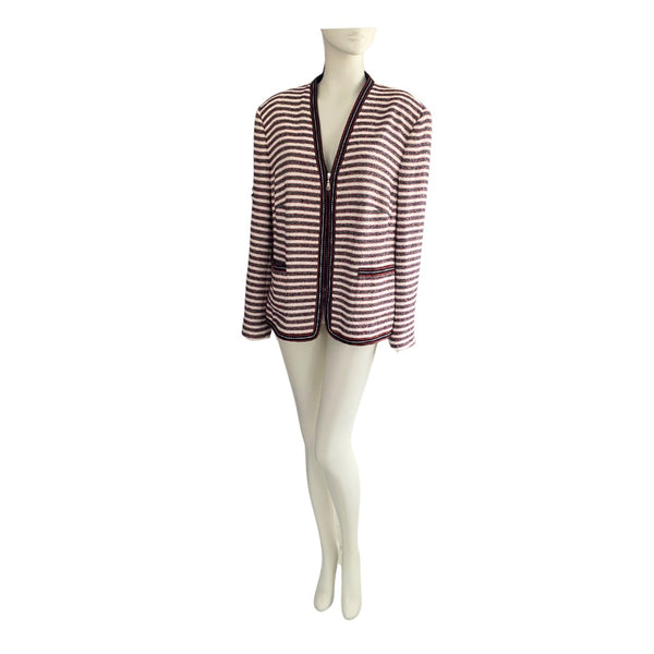 Basler Stripe Blazer Navy Red SIZE 20 - Preloved