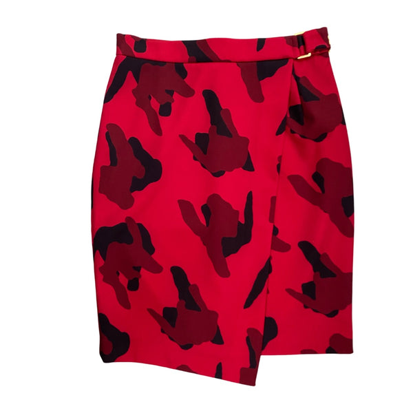 H&M Camouflage Pencil Skirt Red SIZE 14 - New