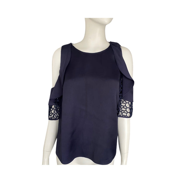 Coast Cold Shoulder Top Navy SIZE 16 - Preloved