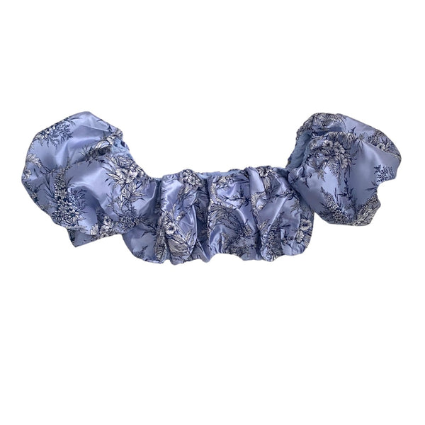 ASOS Floral Jacquard Crop Top & Midi Skirt Co-ord Blue SIZE 8 - New