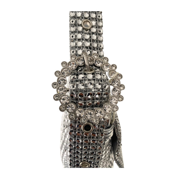 Diamanté Shoulder Bag Silver - New