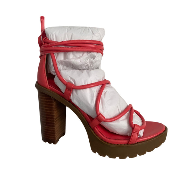 MICHAEL KORS Vero Lug Platform Sandals Coral - New