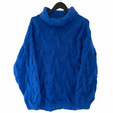 Cable Knit Jumper Blue SIZE 14