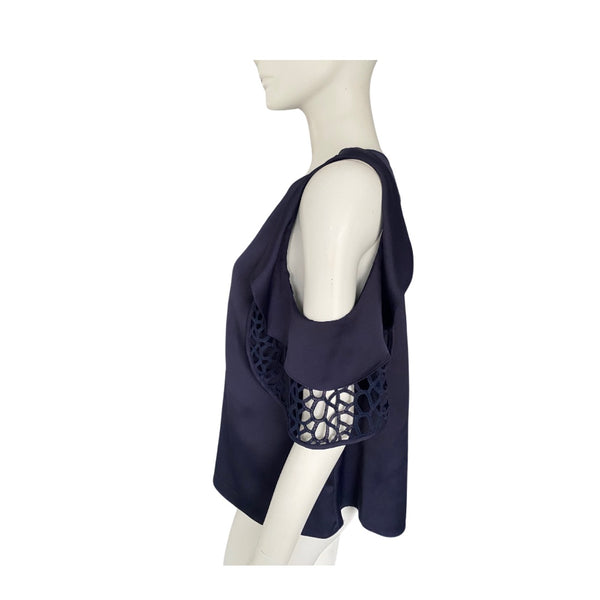 Coast Cold Shoulder Top Navy SIZE 16 - Preloved