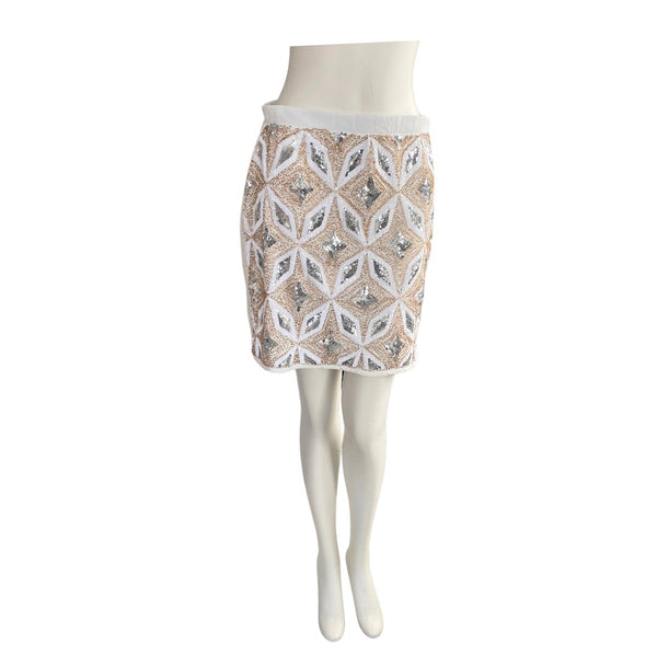 Geometric Sequins Mini Skirt Gold SIZE M/L - New