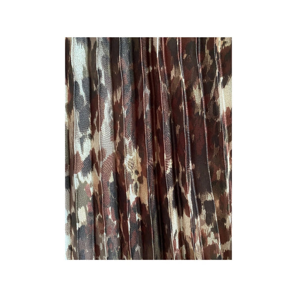 Camo Print Pleated Midi Skirt Brown SIZE 8 - Preloved