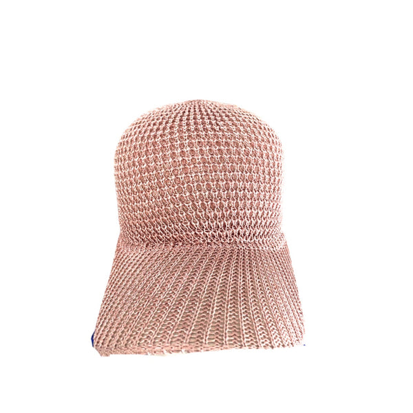 Knitted Mesh Baseball Cap Pink - New