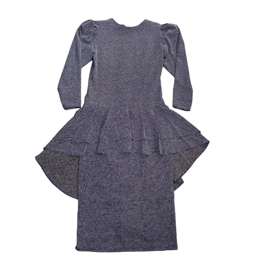 Vintage Peplum Dress 80s Navy SIZE 12