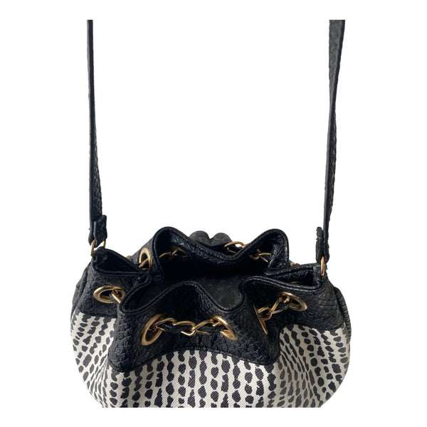 Aldo Bejewelled Bucket Bag Black Multicolour - Preloved