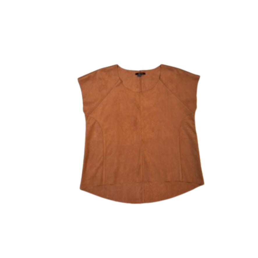 Brown sleeveless top on a white background