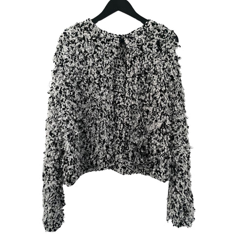 River Island Fluffy Cardigan Black White SIZE L