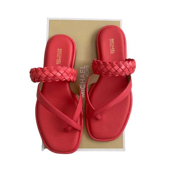 MICHAEL KORS Alba Flat Sandals Coral - New