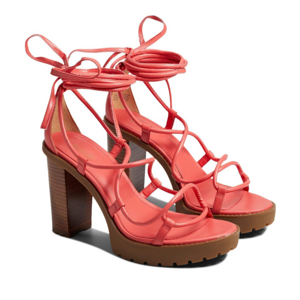 MICHAEL KORS Vero Lug Platform Sandals Coral - New
