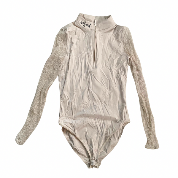 Wolford Contrast Mesh Bodysuit Cream SIZE XS - New