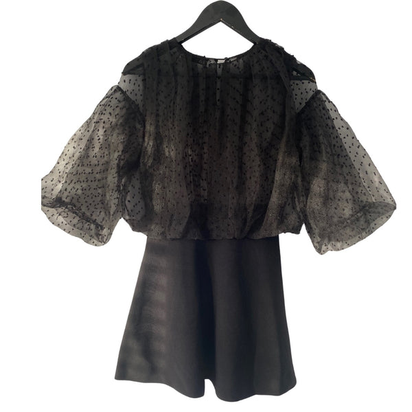 Zara Sheer Mini Dress Black SIZE S