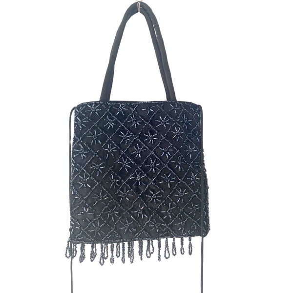 Sequins Beaded Evening Bag Navy Vintage