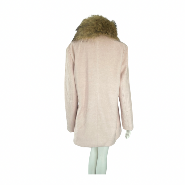 Faux Fur Collar swing Coat Pink SIZE 14 - New