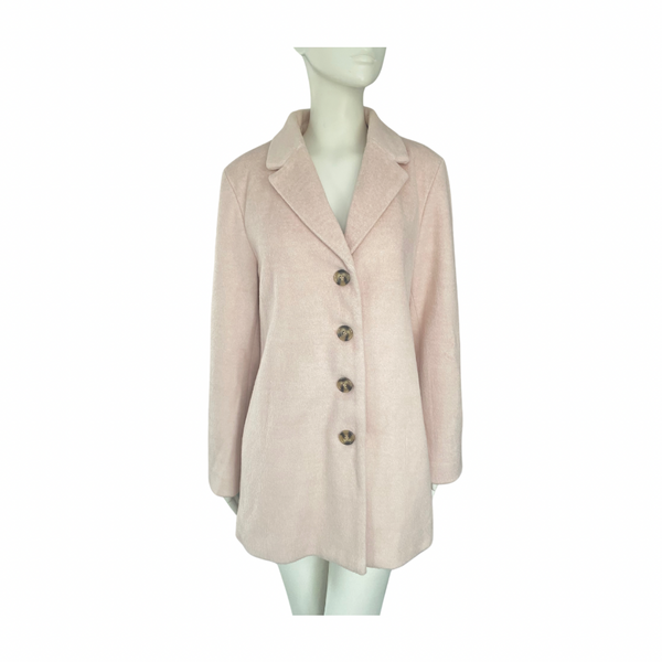 Faux Fur Collar swing Coat Pink SIZE 14 - New