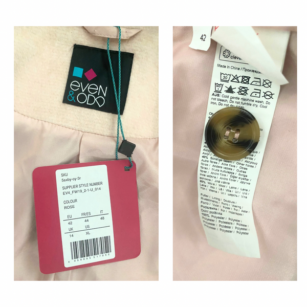 Faux Fur Collar swing Coat Pink SIZE 14 - New