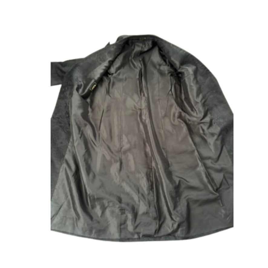 Black coat lining on a white background