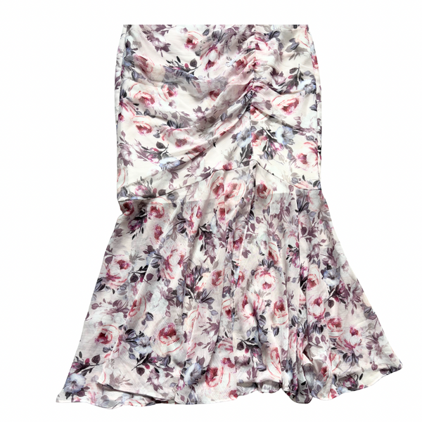 Floral patterned skirt on a white background