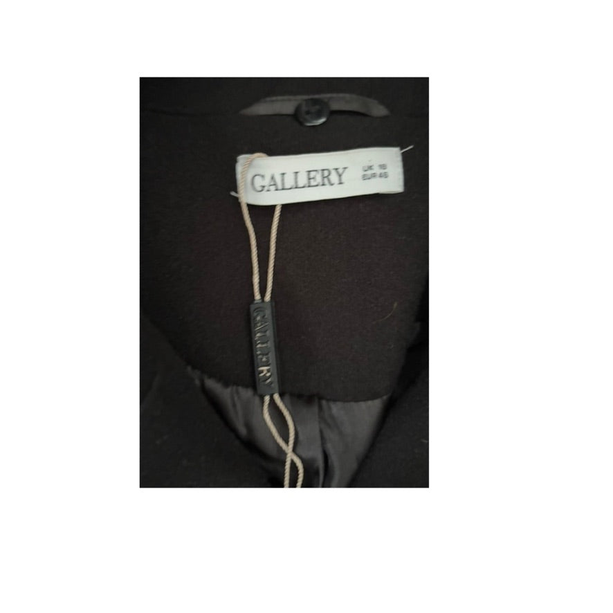 Black garment with 'GALLERY' label on a white background