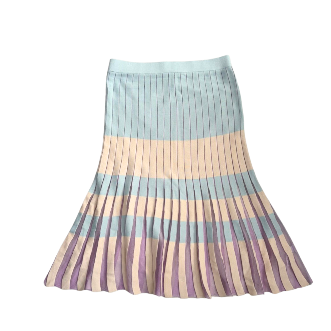 Multicolored pleated skirt on a white background