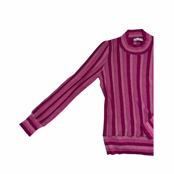 Gallery Striped Knit Skirt Top Co-ord Pink Size S – Preloved