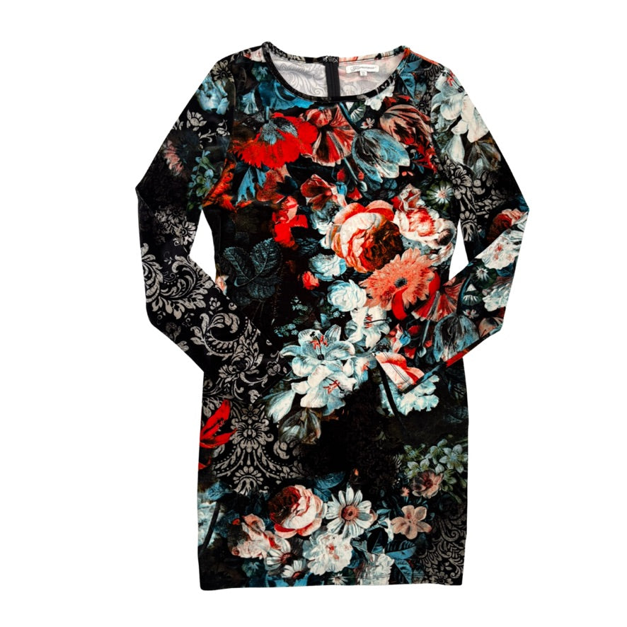 Floral patterned dress on a white background