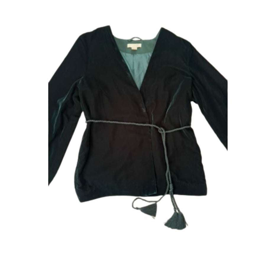 Black jacket with tassels on a white background