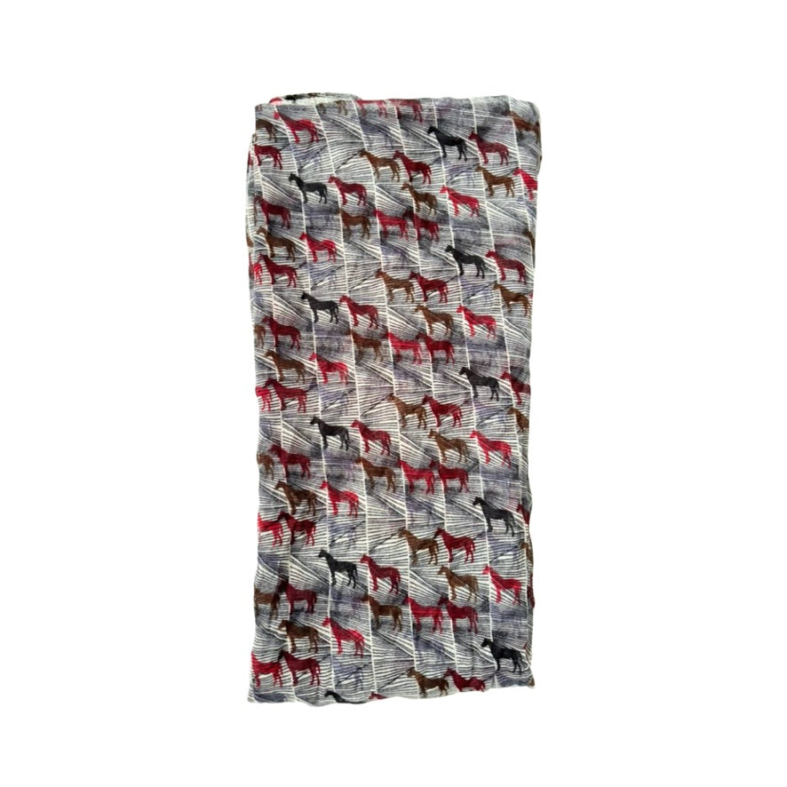 Folded fabric with dog pattern on a white background