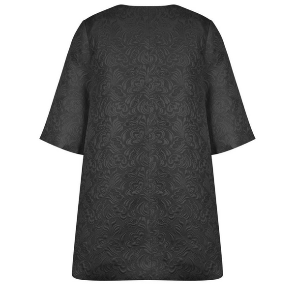 Brocade Floral Coat Black - New