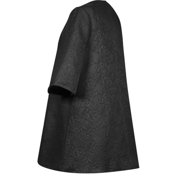 Brocade Floral Coat Black - New