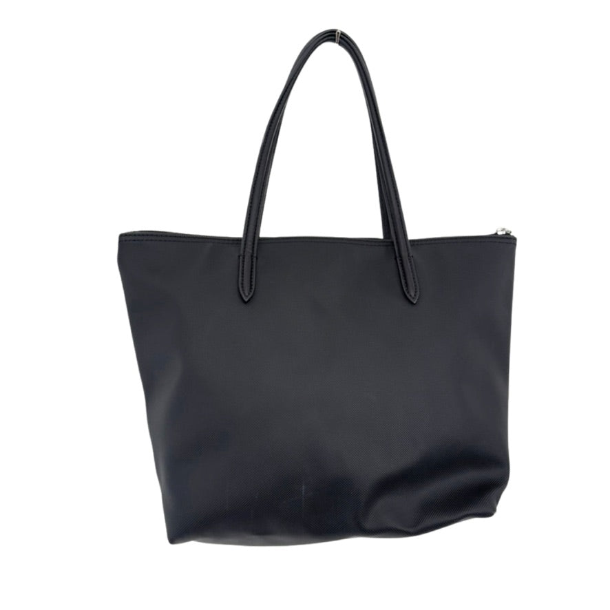 Black tote bag on a white background