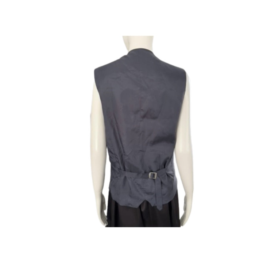 Gray vest on a mannequin against a white background