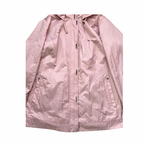 Pink raincoat on a white background