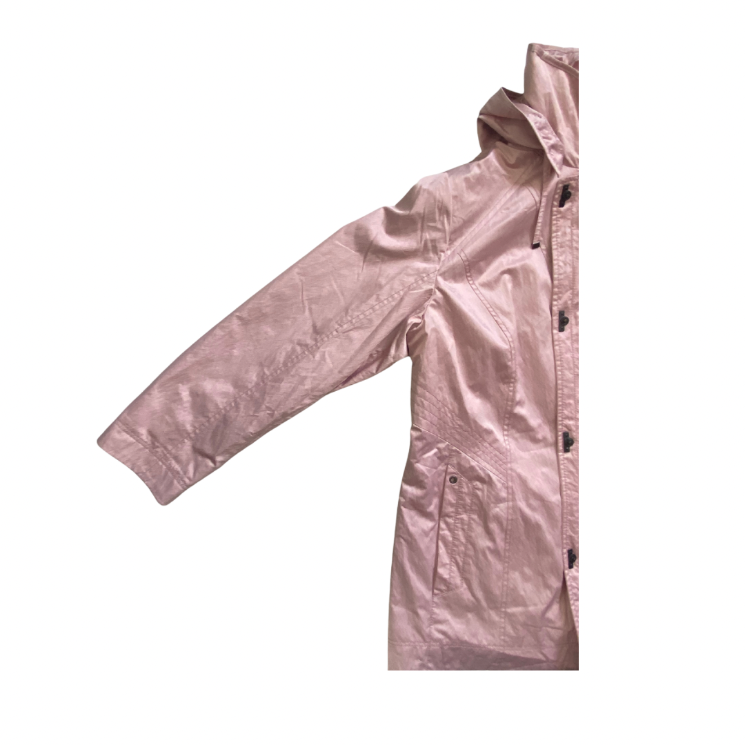 Pink raincoat on a white background