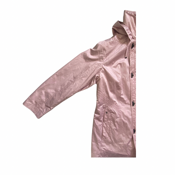 Pink raincoat on a white background