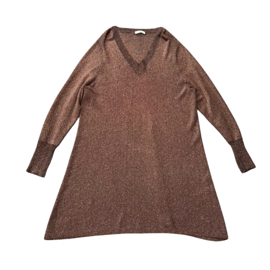 Brown long-sleeve dress on a white background