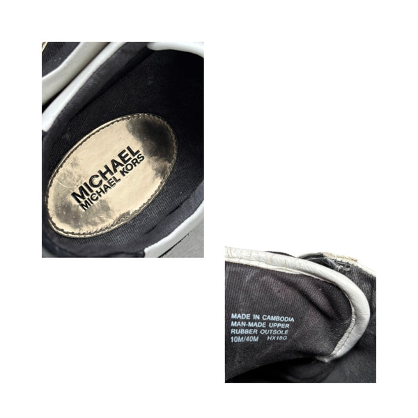 Close-up of Michael Kors shoe label and sole details.
