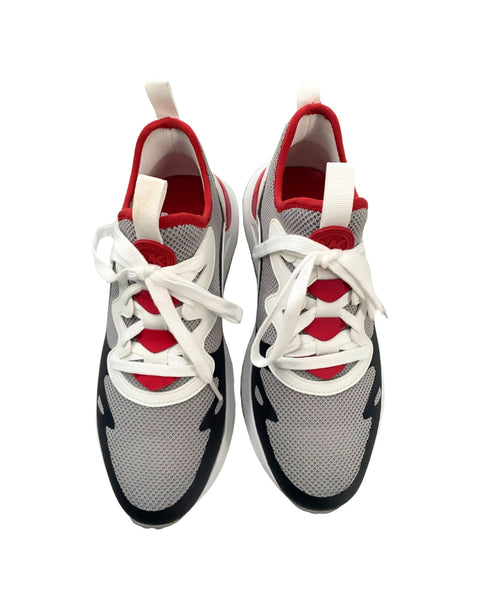 MICHAEL KORS Mens Nolan Knit Trainers Alloy Red White Size 40.5 - New