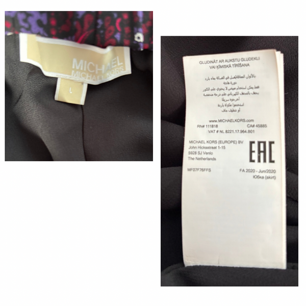 MICHAEL KORS Paisley Ruffle Mini Skirt Burgundy Size L – Preloved