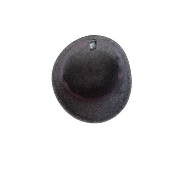 inside rey cloche hat on a white background