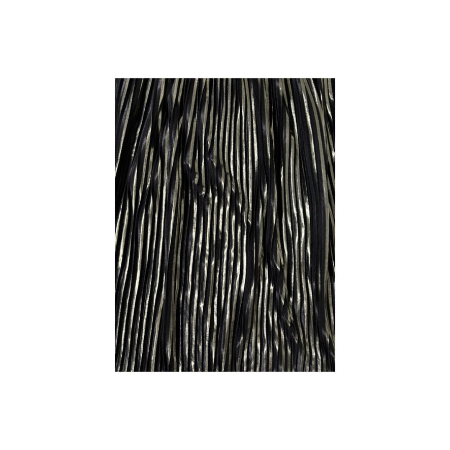 Close-up of black and white striped fabric texture