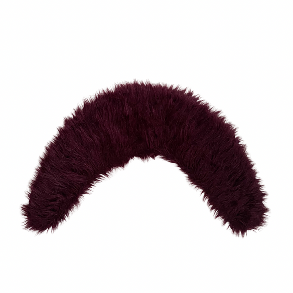 Burgundy fur shawl on a white background