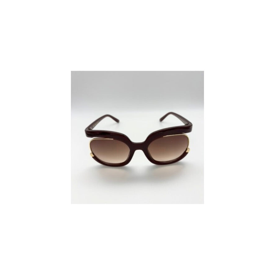 Sunglasses with brown frame and lenses on a white background